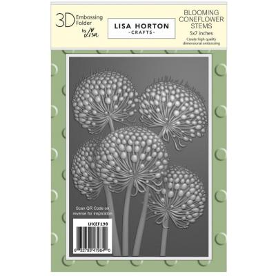 Lisa Horton Crafts 3D Embossing Folder - Blooming Coneflower Stems